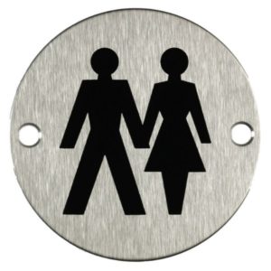 stainless steel unisex sign