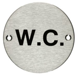 stainless steel wc sign