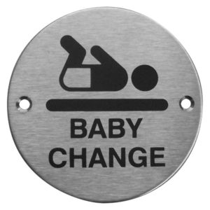 stainless steel baby change sign